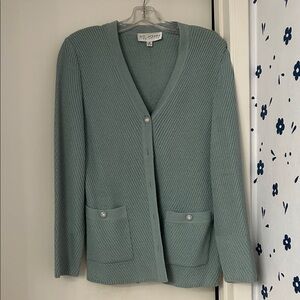St. John Women's Mint Cardigan Sweater